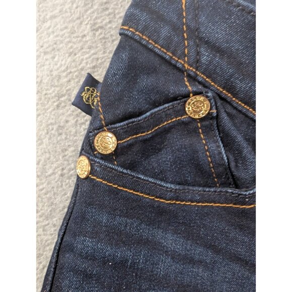 Rock Republic Jeans Womens Size 4 Blue Kendra Curvy Bootcut Whiskers Dark Wash - Picture 4 of 16